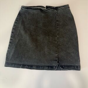 wild fable Black Washed Denim Mini Skirt